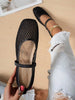 Summer Lace Mesh Hollow Flat Shoes, Women Breathable Elastic Band Ballet Shoes, Casual Comfortable Slip-On Loafers For Daily Commute, Versatile