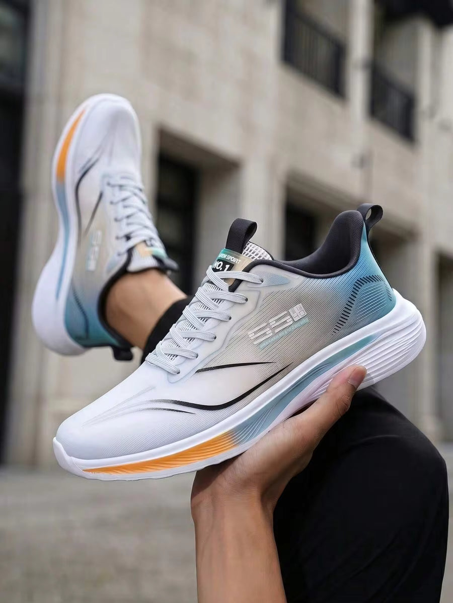 Breathable Knit Running Sneakers, Lightweight Non-Slip Lace-Up Sports Shoes For Daily & Workout